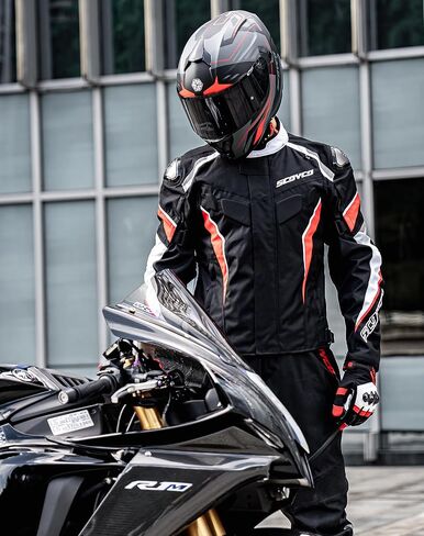 Scoyco Men's Street Motorcycle Jacket Waterproof Motorbike Jacket with CE Armor Removable Thermal Liner Cordura Moto Jacket in Saudi Arabia