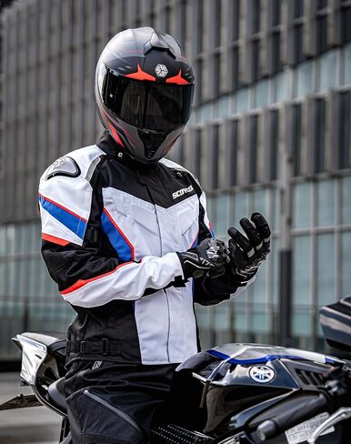 Scoyco Men's Street Motorcycle Jacket Waterproof Motorbike Jacket with CE Armor Removable Thermal Liner Cordura Moto Jacket in Saudi Arabia