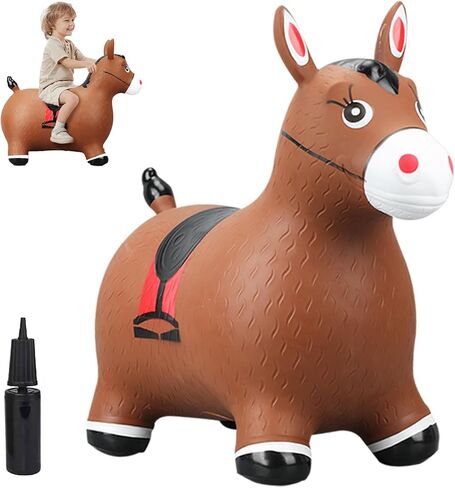 SKUROKU نفخ القفز ركوب الخيل، ألعاب الحيوانات كذاب المطاط للأطفال / الأطفال الصغار، ركوب داخلي في الهواء الطلق على قادوس، وشملت مضخة in Kuwait