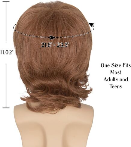 Miss U Hair Shaggy Wig Men Short Wavy Brown Wig Halloween Cosplay 60s 70s Male Rocker Costume Wig in Kuwait