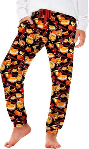 Deerose Christmas Pants Xmas Drawstring Sweatpants with Pockets 5-14 Years in Kuwait