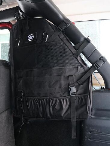 Wrangler Roll Bar Storage Bag Cage with Star Logo for JK TL LJ JL 4-Door Organizers Accessories with Multi-Pockets Tool Kits Bottle Drink Phone Gadget Holder - Pack of 2 Cargo Bag Saddlebag in Kuwait