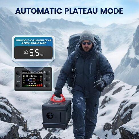HCALORY Diesel Heater 5-8KW Toolbox Compact 2 Diesel Air Heater All-in-one Portable 110V AC & 12V 24V DC Support with Altitude Mode APP Control Parking Heater for Car Truck RV Campers in Saudi Arabia