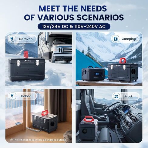 HCALORY Diesel Heater 5-8KW Toolbox Compact 2 Diesel Air Heater All-in-one Portable 110V AC & 12V 24V DC Support with Altitude Mode APP Control Parking Heater for Car Truck RV Campers in Saudi Arabia