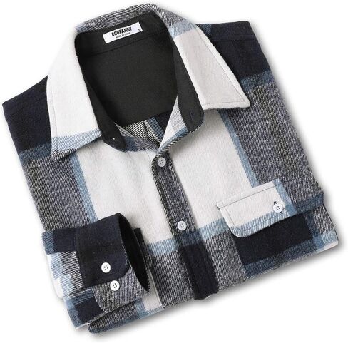 COOFANDY Men's Flannel Shirts Long Sleeve Cotton Plaid Shirt Jacket Casual Button Down Shirt with Pockets in Saudi Arabia