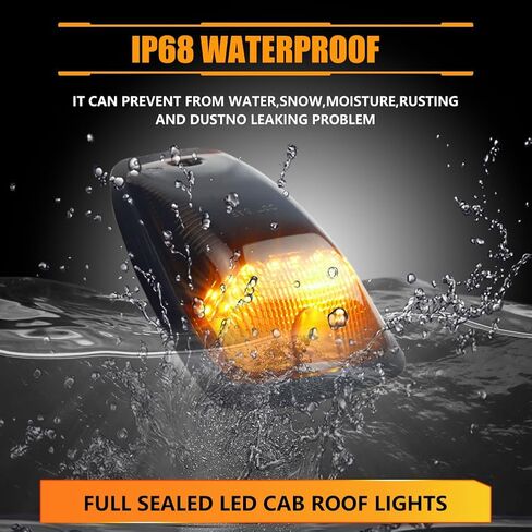 مصابيح LED لسقف الكابينة، مصابيح تشغيل علوية للتخليص 1988-2002 Chevy/GMC C/K 1500 2500 3500 5500 شاحنات بيك اب، عدسات مدخنة مصابيح علامة LED للكابينة، 5 قطع in Saudi Arabia