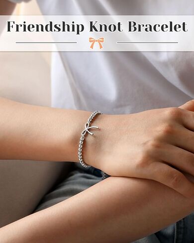 PINKDODO Silver Bows Bracelet, Best Friend Gift for Women Bridesmaid Proposal Gifts in Saudi Arabia