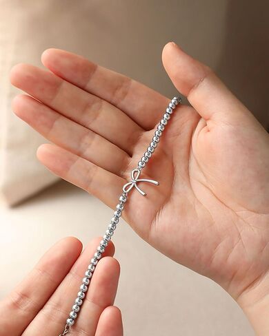 PINKDODO Silver Bows Bracelet, Best Friend Gift for Women Bridesmaid Proposal Gifts in Saudi Arabia