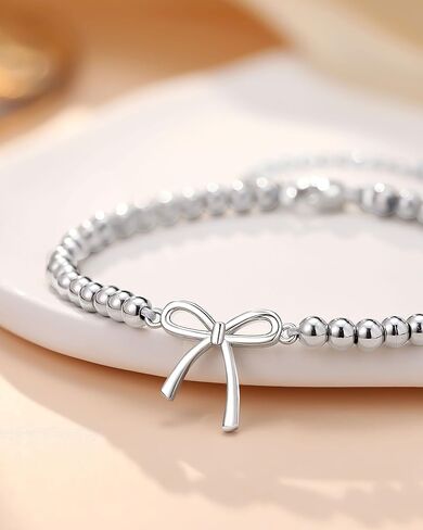 PINKDODO Silver Bows Bracelet, Best Friend Gift for Women Bridesmaid Proposal Gifts in Saudi Arabia