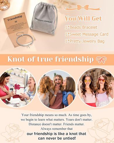 PINKDODO Silver Bows Bracelet, Best Friend Gift for Women Bridesmaid Proposal Gifts in Saudi Arabia
