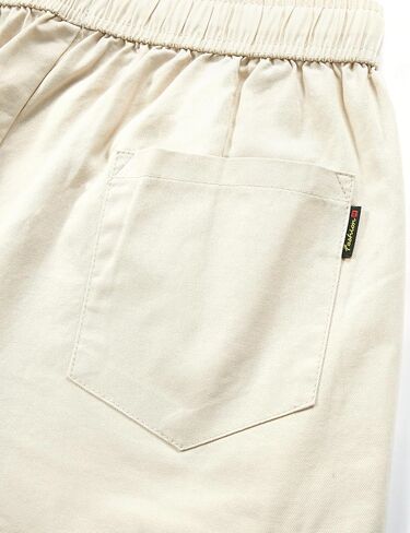 ELETOP Men's Cargo Shorts Casual Cotton Elastic Waist Work Shorts Drawstring Big Tall Classic Stretch Shorts in Saudi Arabia