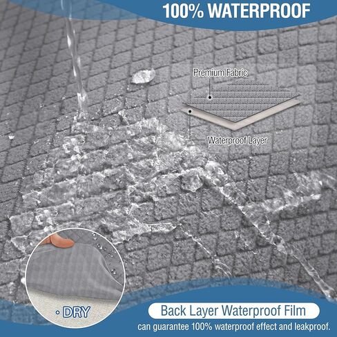 ALIECOM 100% Waterproof Sectional Recliner Couch Covers L Shape Sofa Cover Jacquard Stretch 5-Piece Corner Couch Cover for Reclining Sectional Slipcover Furniture Protector (5 Seat, Light Gray) in Kuwait