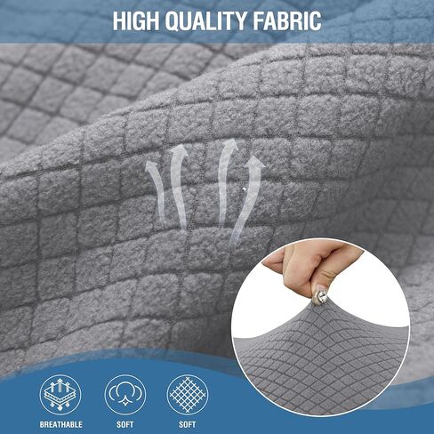 ALIECOM 100% Waterproof Sectional Recliner Couch Covers L Shape Sofa Cover Jacquard Stretch 5-Piece Corner Couch Cover for Reclining Sectional Slipcover Furniture Protector (5 Seat, Light Gray) in Kuwait