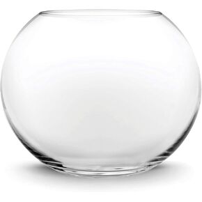 CYS EXCEL Glass Bubble Bowl (H-6" W-8", Approx. 3/4 Gal.) | Multiple Size Choices Fish Bowl Vase | Glass Round Bowl Terrarium | Globe Flower Vase Centerpiece