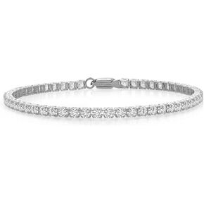 Gem Stone King 1.50 Cttw 14K Yellow or White Gold Round White Lab Grown Diamond Tennis Bracelet | E-F Color | VS1-VS2 Clarity | Gold Bracelet For Women | Available in 6.5, 7, 7.5 Inches