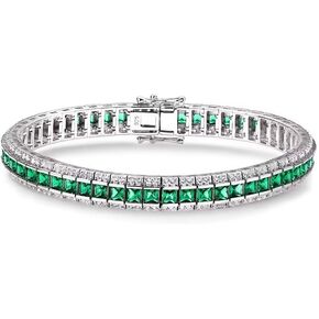 supermodel Tennis Bracelet for Women 925 Sterling Silver Natural Amethyst Peridot Citrine Ruby Sapphire Classic Gemstone Bracelet 7.25 Inch Jewelry Gifts