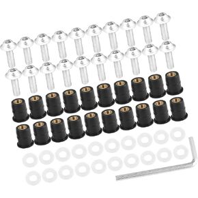 20pcs M5 5mm Motorcycle Windscreen Screws Fairing Windscreen Screws Bolt Windshield Mounting Nuts Installation Silver Tone Item Replacement