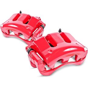 Power Stop Front S15042 Pair of High-Temp Red Powder Coated Calipers For Chevrolet Corvette 2006-2013 [Model Specific]