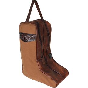 Western Canvas Leather Travel Carry Storage Boot Bag Waterproof 30SK02