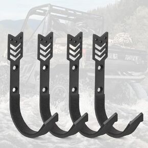 KEMIMOTO Tool Holder Rack Wall Mount, Horizontal Metal Hooks Storage for Tool Hangers, for Any Bow with Soft Padding and Heavy Duty Steel, Black 2 Pack