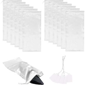 Shoe Dust Bags - 12 Pack Shoe Bags for Travel Satin Fabric Shoe Bag with Drawstring for Men Women Travel Protecting Storing Shoes
