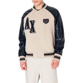 Armani Exchange Men's Collegiate Capsule Wool Mix Letterman Jacket