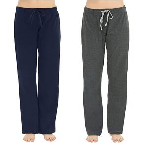 U2SKIIN 2 Pack Pajama Pants for Women Soft, 100% Cotton Comfortable Womens Lounge Lightweight Sleep Pj Bottoms