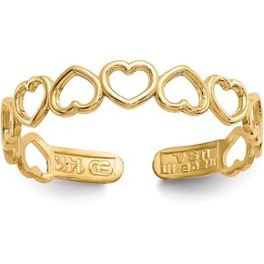 Jewels By Lux 14K Yellow Gold Open Hearts Toe Ring
