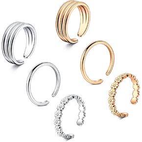 TOKRING Toe Rings for Women Adjustable Toe Rings Beach Foot Summer Sandals Jewelry Silver Rose Gold