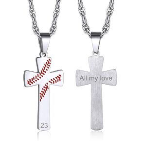 GOLDCHIC JEWELRY Sport Necklaces for Men Teen, Football Baseball Soccer Basketball Softball Necklaces with Stainless Steel Chain Athlete Jewelry Sports Fan Gift
