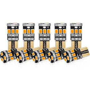 194 LED Bulb T10 W5W 2825 158 192 168 Canbus 9SMD 2835 Chipset 6000K White Non-polarity for Car Interior Dome Map Door Courtesy License Plate Trunk Lights (Pack of 10)