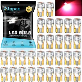 Alopee 30 حزمة 194 لمبة LED أكريليك أحمر 168 ضوء قبة أحمر DC 12V أضواء داخلية لـ 194 168 T10 2825 W5W ضوء قراءة السيارة الذيل ضوء الباب