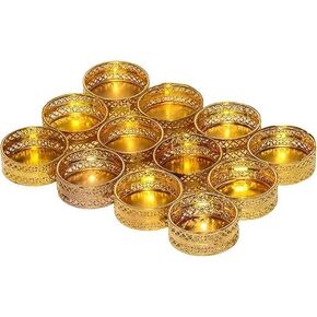 IGH Golden Metal Katori for Tea Light, 8 G, Size/Dimension: 4.5x4.5x3cm, Diwali Diya for Home Décor, Diwali Decoration, Diwali Gift. (96)