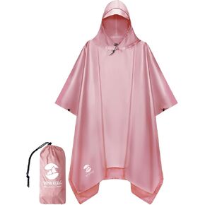 SaphiRose Hooded Rain Poncho Waterproof Raincoat Jacket for Men Women Adults