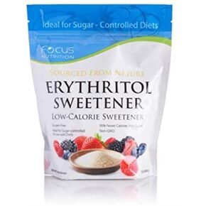 Focus Nutrition Erythritol Sweetener Individual Packets 70 Count Bag - Low Calorie, Carb, Keto Friendly Sugar Substitute