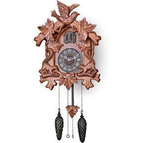 TIMEGEAR Cuckoo Clock with Night Mode, Quartz Movement and Automatic Light Sensor