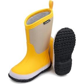 Unisex-Child Toddler Rain Boots, Waterproof Rubber Kids Rainboot,Insulated Rubber Neoprene Rain Boots for Kids,Youth