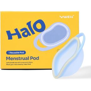 Halo Reusable Menstrual Disc Pod - One-Handed Insertion - Pull Tab for Easy Removal - Medical-Grade Silicone - Menstrual Cup, Tampon, Pad Alternative - 12 Hours Protection, Equals 10 Tampons