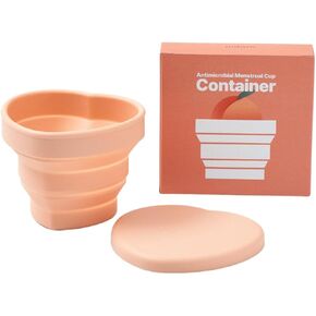Oldam Menstrual Cup Container, Easy Sanitizing, Reusable, Foldable, Soft Peach