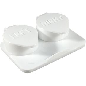 Amcon Contact Lenses Cases Flat Ribbed Extra Deep Well - White, 12 Pack
