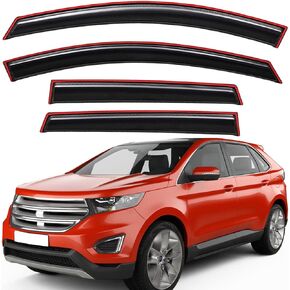 Lightronic WV94930 Outside-Mount Side Window Deflectors & Visors Rain Guard, Dark Smoke, 4-Pieces Set, Fits 2015-2024 Ford Edge