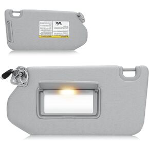 Sun Visor with Light for 2013-2018 Nissan Pathfinder, 2014-2017 Infiniti QX60, 2013 JX35, Right Passenger Side Beige Sunvisor Replacement 96400-9PB0A