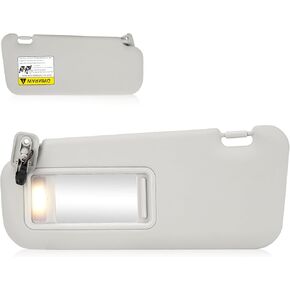 Sun Visor for 2010-2013 Mazda 3, Left Driver Side Gray Sunvisor Replacement BBM2-69-320C-75