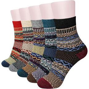 besky Warm Socks for Women Cozy Fuzzy Winter Socks Cotton Soft Crew Socks Christmas Gifts for Women