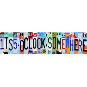 Bar Sign Bar Gifts Vintage Metal Wall Decor Sign Funny Man Cave Decor Accessories for Home, Bar, Bathroom, Bedroom Unique Retro Tin Signs for Outdoor It's 5 Oclock Somewhere 4 X 16 inches