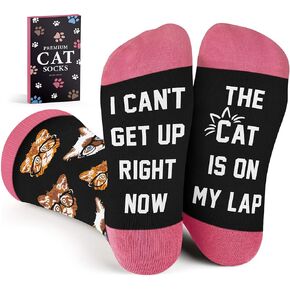 VICRAZY Cat Socks, Cat Gifts for Men & Women - Cool Cat Gifts for Cat Lovers - Cute Cat Stuff, Christmas Stocking Stuffers