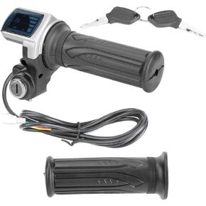 Throttle Grip,Motorcycle Throttle Lock,Half Twist Throttle Ebike,36v Half-Twist Throttle With Led Power Indicator Key Lock For Electric Bikes Scooters