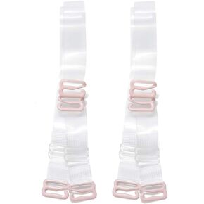 2 Pairs Clear Bra Straps Adjustable, Invisible Non-Slip Bra Straps for Strapless Bra