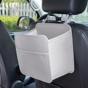 Yuoyar Car Seat Back Bag Hanging Organizer - Foldable Car Seat Storage with Pocket - Premium Leather Holder Organizer for Car (Black)