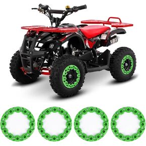 PSLER 4 Pieces of ATV Wheel Rim Hub Protection Decor for Child ATV Tires 145/70-6 6 Inches Wheel Rim Cover Decoration Modified Parts Orange